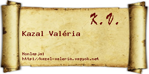 Kazal Valéria névjegykártya